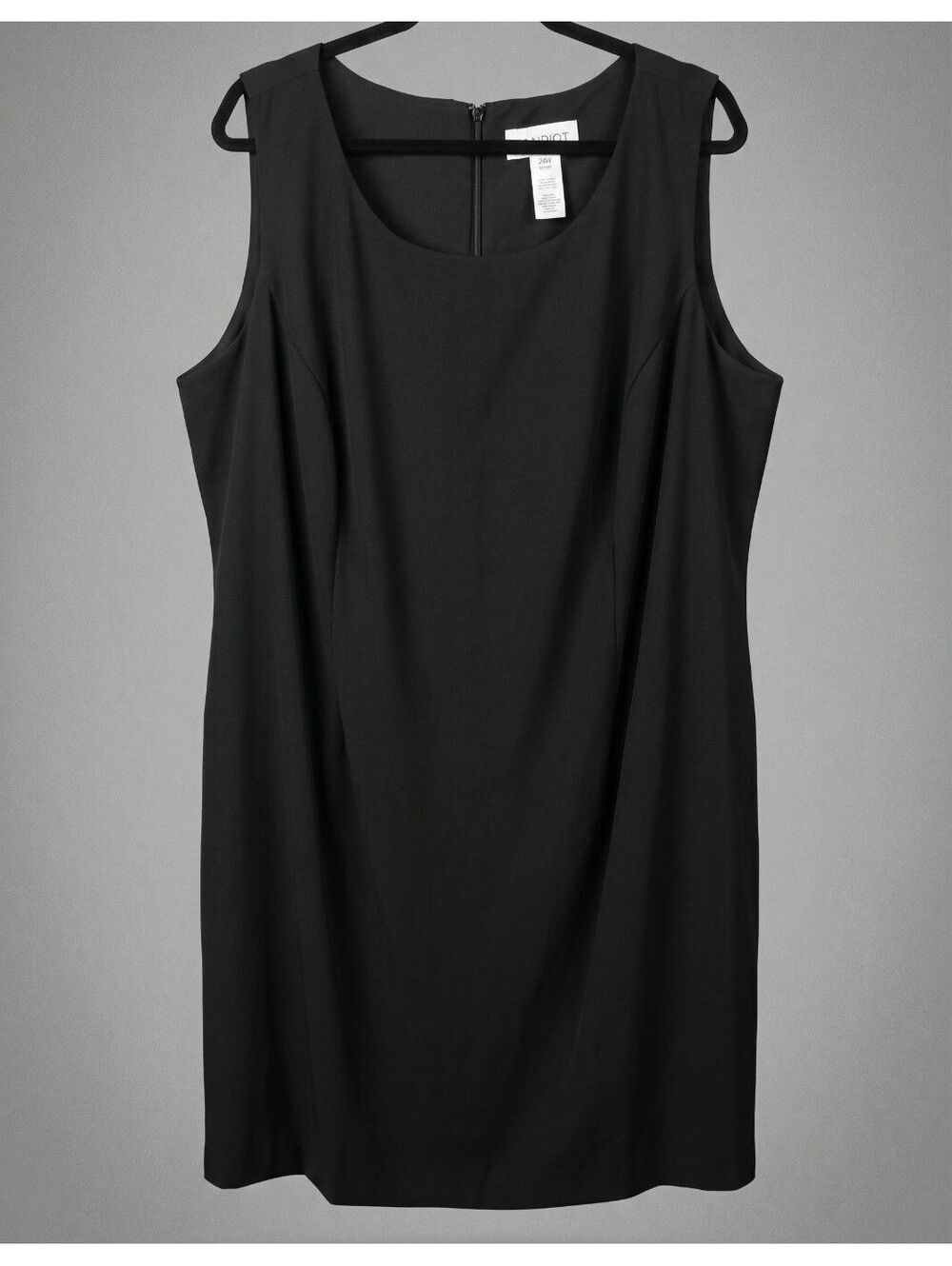 Studio I Black Pleated Sheath Dress Sleeveless Office Business Plus Size 24W